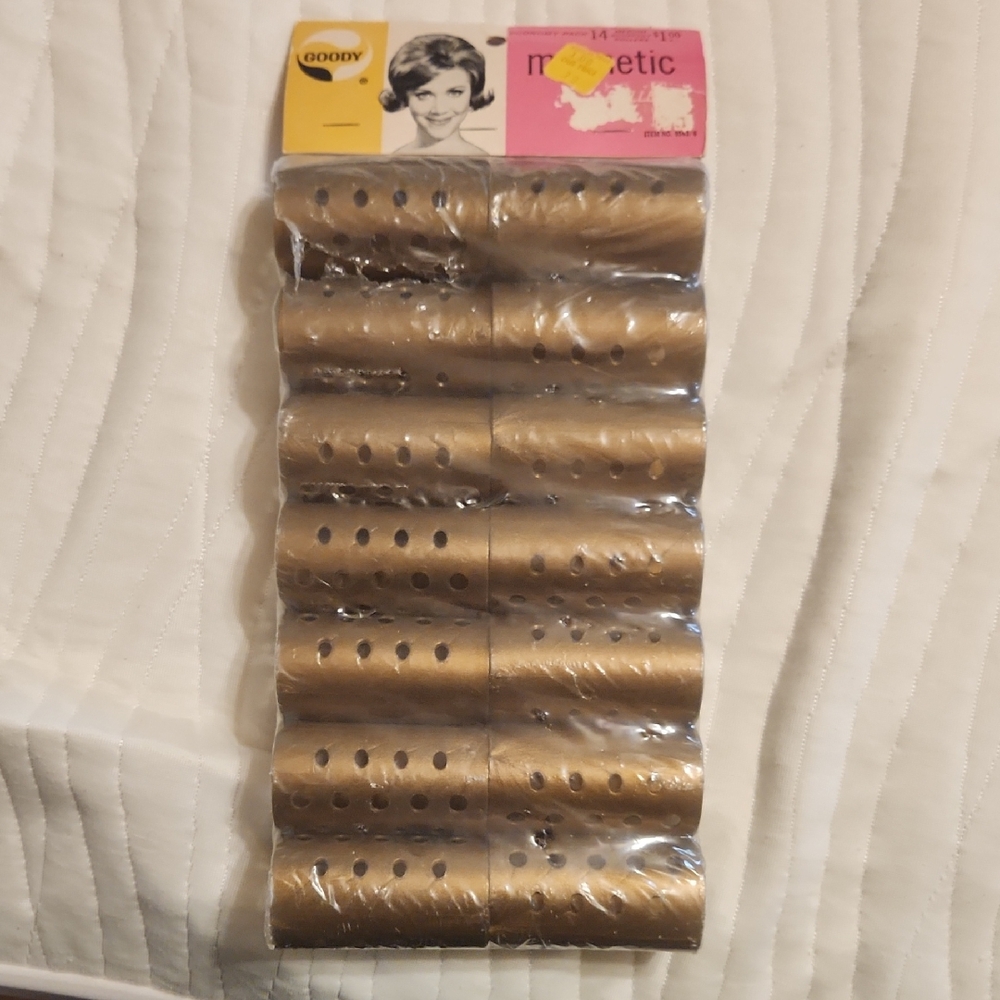 Gold Magnetic Hair Rollers Vintage New